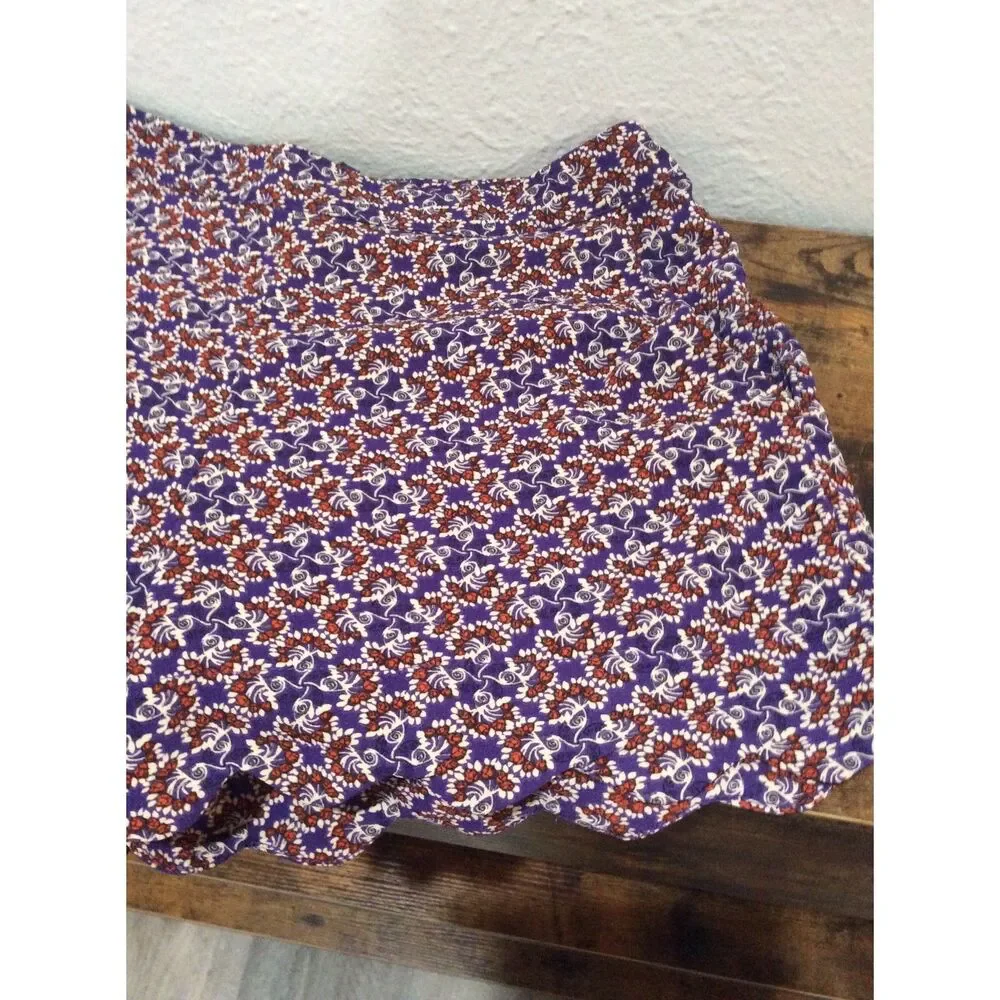 June & Hudson printed short shorts scalloped hem Medium M floral high rise